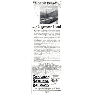 1924 Canadian National Railways Triangle Tour Vintage Print Ad Mt Robson Art